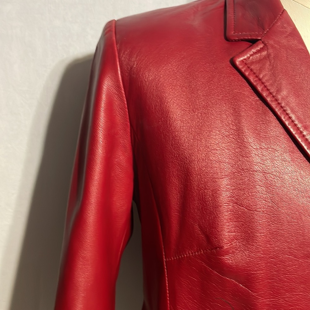 Danier Red Leather Jacket - Picture 5 of 13